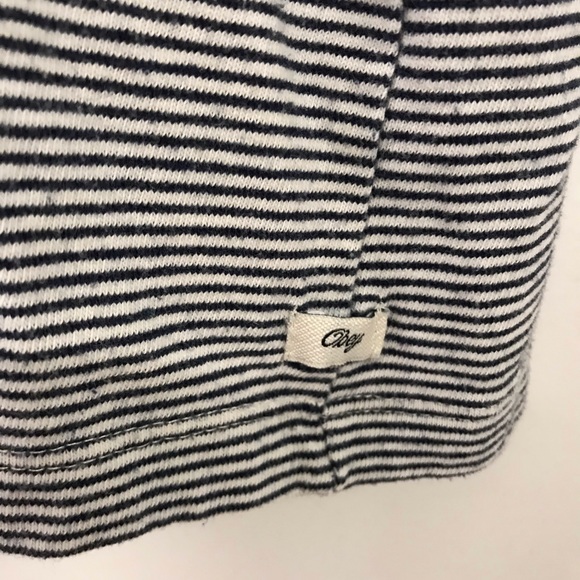 Navy Blue and White Striped Obey T-shirt Dress - Picture 4 of 5